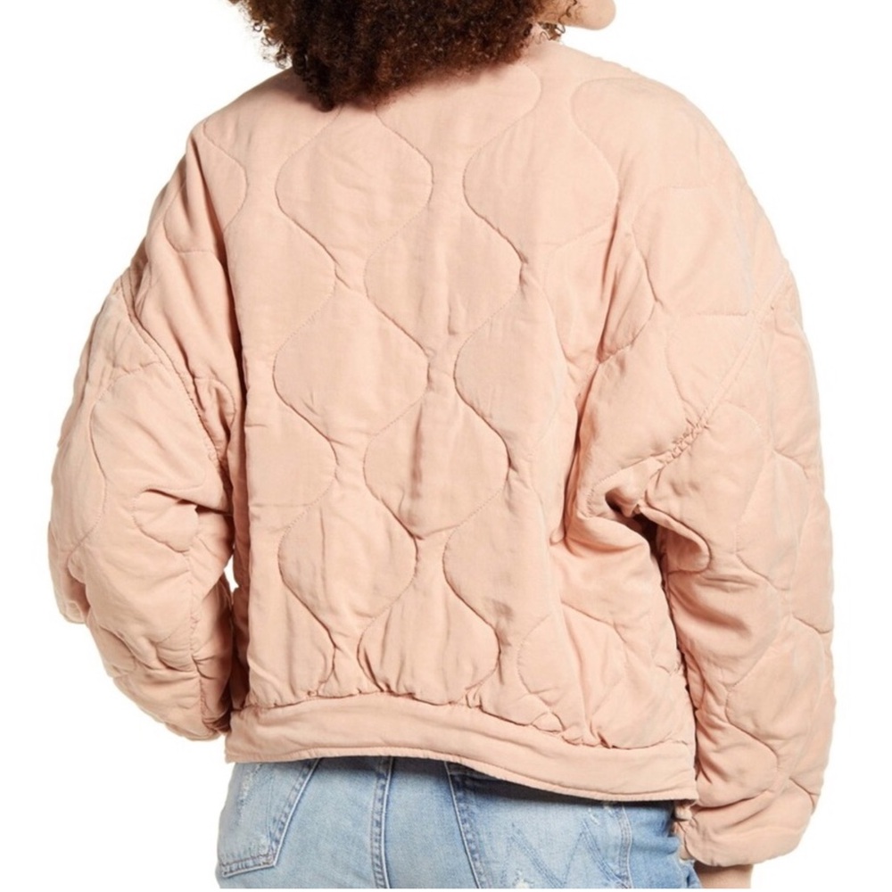 Anthro BLANK NYC Blush Pink Quilted Bomber Jacket - Picture 5 of 15
